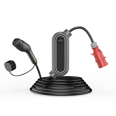 Tipo 2 Cargador de EV portátil 11kw 22kw 16A 32A corriente ajustable de 3 fases Cargador de EV de carga rápida