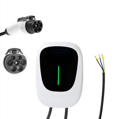 Wallbox 7.4kW Tipo 2 con APP Control Estación de carga de automóviles eléctricos Soporta Bluetooth y conectividad estándar WiFi, cargador de fase única IEC 62196-2, cable 32A 6M